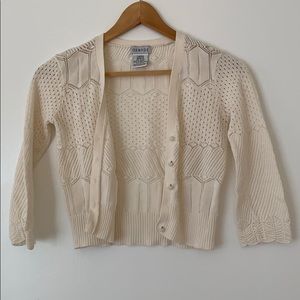 Cropped cardigan with 3/4 sleeves